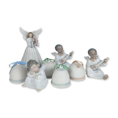 8pc Lladro Porcelain Angel Figurines and Ornaments