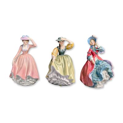 Sale Photo Thumbnail #293: 3pc Royal Doulton Bone China Figurines Sweet April, Buttercup & Spring Morning