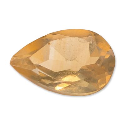 Sale Photo Thumbnail #175: Faceted Pear-Cut Yellow Citrine Gemstone