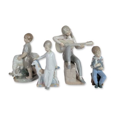 Sale Photo Thumbnail #415: 4pc Nao by Lladro Collection of Children and Animal Porcelain Figurines
