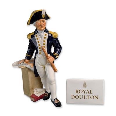 Sale Photo Thumbnail #116: 2pc Royal Doulton The Captain Bone China Figurine with Display Plaque