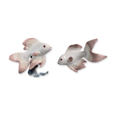 Sale Photo Thumbnail #396: 2pc Lladro Porcelain Goldfish Figurines, Pond Dreamer and Underwater Calm