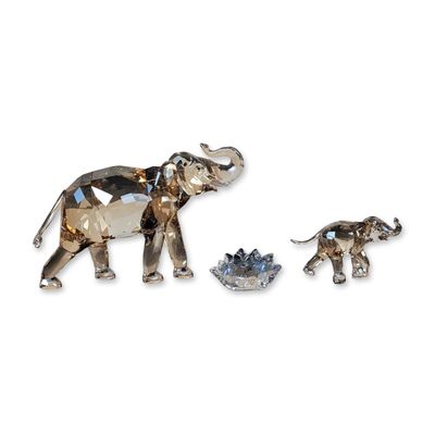 3pc Swarovski SCS Cinta Elephant Figurines with Plaque