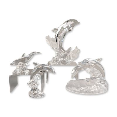 Sale Photo Thumbnail #134: 4pc Lenox German Crystal Dolphin Figurines Collection