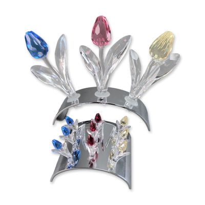 Sale Photo Thumbnail #270: 14pc Swarovski Crystal and Metal Tulips and Displays