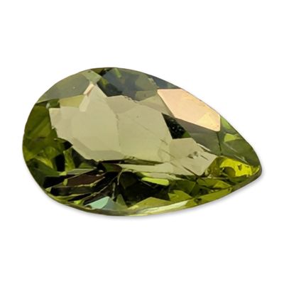 Sale Photo Thumbnail #184: Pear Cut Yellowish-Green Faceted Peridot Gemstone
