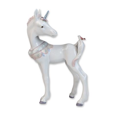 Sale Photo Thumbnail #403: Lladro Glazed Porcelain Figurine, Unicorn and Friend 01005993