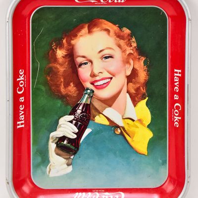 1948 AMERICAN ARTWORKS COCA-COLA "RED-HAIRED GIRL" SERVING TRAY