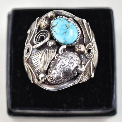 MEN'S BUFFALO STERLING SILVER RING