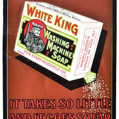 WHITE KING GRANULATED WASHING MACHINE SOAP ADVERTISING SIGN