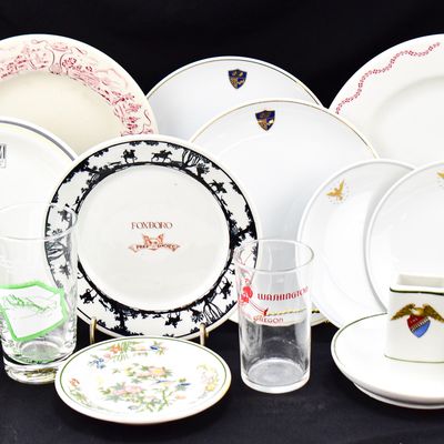 RESTAURANT DISHWARE ASSORTMENT: GENERAL MOTORS, WESTERN AIRLINES, AND MORE