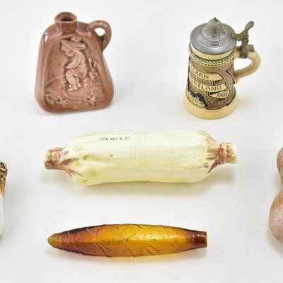 ASSORTMENT OF FLASKS: CHICAGO WORLD'S FAIR, 1912 PORTLAND ELKS LODGE