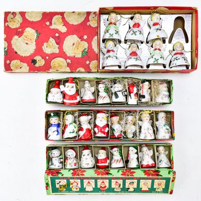 BOXED SETS VINTAGE CHRISTMAS BELL ORNAMENTS & MORE