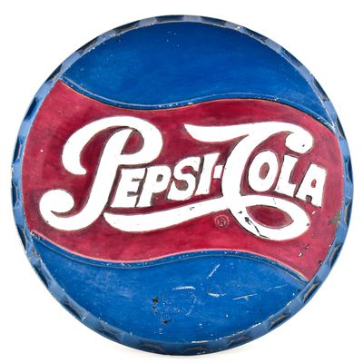PEPSI COLA CAST IRON BOTTLE CAP SIGN