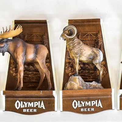 OLYMPIA BEER "WILDLIFE" SERIES 3D BAR SIGN COMPLETE COLLECTION