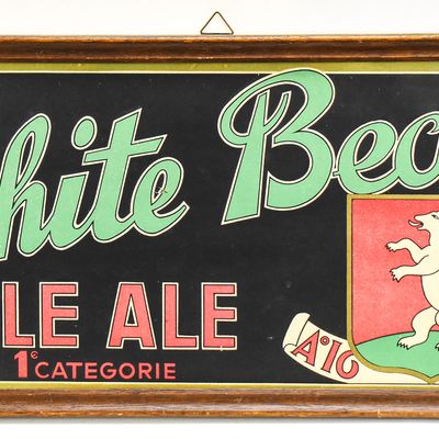 WHITE BEAR PALE ALE & STOUT ADVERTISING SIGN