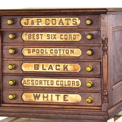 J & P COATS SIX-DRAWER SPOOL CABINET