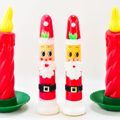 TABLE-TOP CHRISTMAS SANTAS AND CANDLES BLOW MOLDS: EMPIRE AND BECO