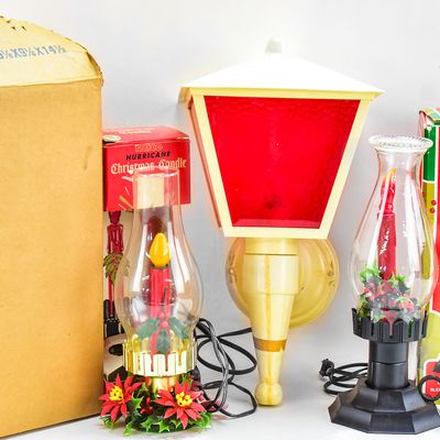 DUO OF CHRISTMAS CANDLE LANTERNS & LAMPS