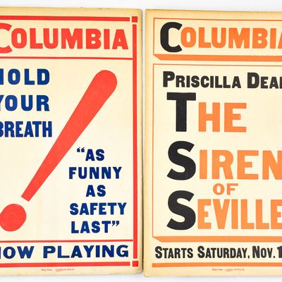 PAIR OF COLUMBIA THEATER WINDOW CARDS