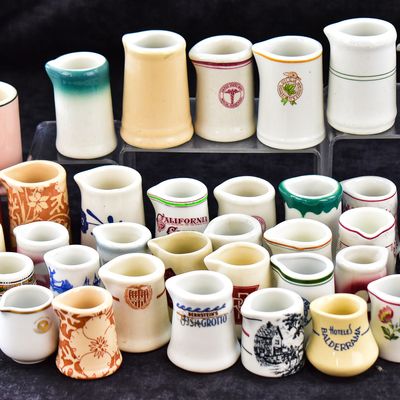 37 ASSORTED RESTAURANT-WARE CREAMERS: KALBERER, JACKSON, SHENANGO CHINA