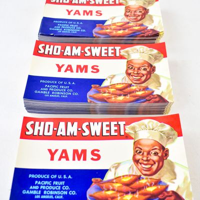 MID-20TH CENTURY SHO-AM-SWEET YAMS CRATE LABELS