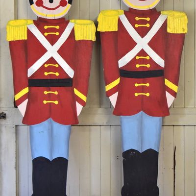 PAIR OF TOY SOLDIER WOODEN CUT-OUTS
