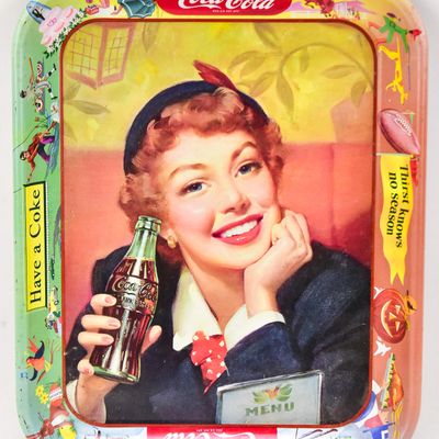 1953 COCA-COLA "MENU GIRL" SERVING TRAY