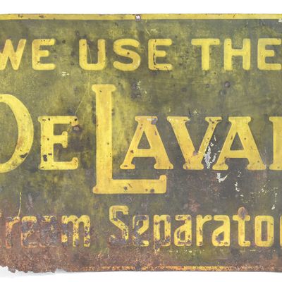 DELAVAL CREAM SEPARATOR METAL ADVERTISING SIGN