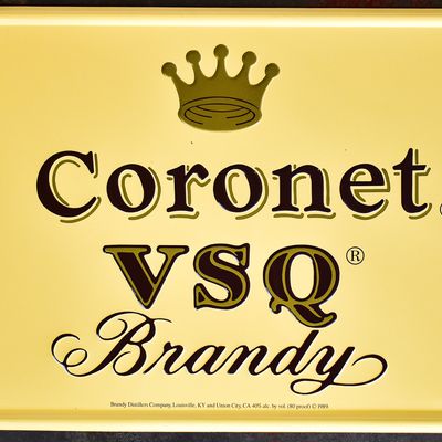 CORONET VSQ BRANDY ENAMEL ADVERTISEMENT SIGN