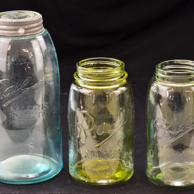 TRIO OF BALL BROTHERS MANUFACTURING COMPANY GLASS MASON JARS