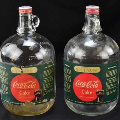 PAIR OF COCA-COLA GLASS GALLON SYRUP JUGS