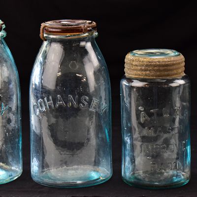 GLASS FRUIT JAR ASSORTMENT: COHANSEY, ATLAS, HAZEL-ATLAS