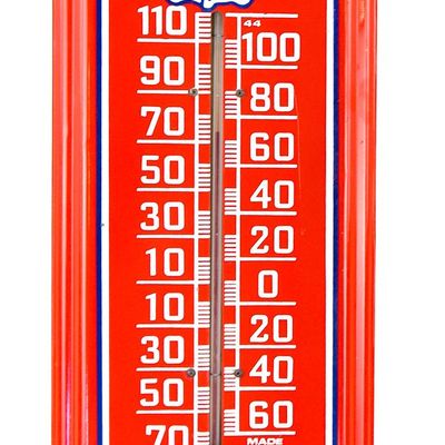 PEPSI-COLA ENAMELED STEEL ADVERTISING THERMOMETER