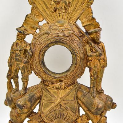 WW1-ERA BRITISH & CANADIAN PATRIOTIC MANTEL CLOCK FRAME