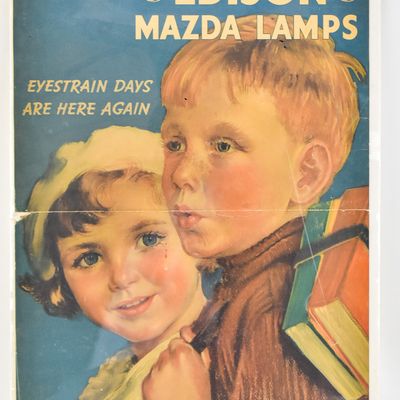 EDISON MAZDA LAMPS CARDBOARD ADVERTISING SIGN