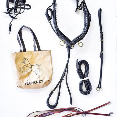 AMERICAN MINIATURE HORSE REGISTRY BLACK & BRASS "RWC" LEATHER SHOW HARNESS