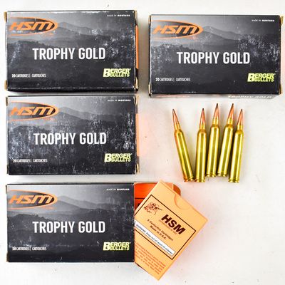 HSM TROPHY GOLD 7MM STW 168 GRAIN AMMUNITION, 80 RDS