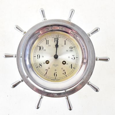 SALEM SHIPS BELL 8 DAY MECHANICAL CLOCK