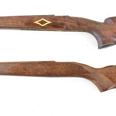 PAIR OF WOODEN RIFLE STOCKS