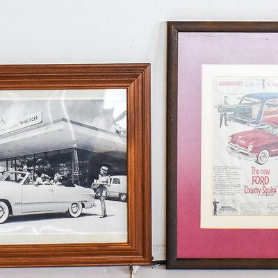 1950'S FRAMED FORD ADVERTISING COLLECTION