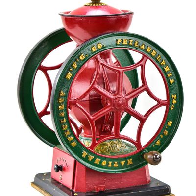 NATIONAL SPECIALTY MANUFACTURING COMPANY DOUBLE WHEEL COFFEE GRINDER