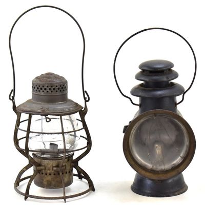 SOUTHERN PACIFIC RAILROAD LANTERN, ADAMS & WESTLAKE, & DIETZ UNION DRIVING LANTERN