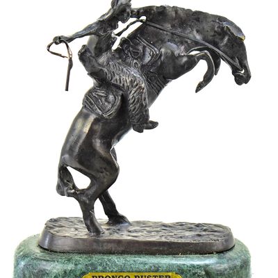 "THE BRONCO BUSTER" BRONZE STATUE