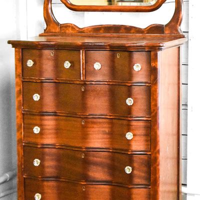 FLAME MAHOGANY TALLBOY DRESSER