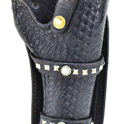 BLACK BASKETWEAVE GUN HOLSTER, EUBANKS LEATHER