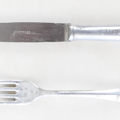 PERSONALLY ENGRAVED LUFTWAFFE FORK AND KNIFE