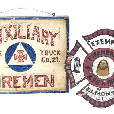 SET OF TWO FIRE STATION SIGNS