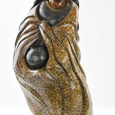 JAN JACKSON (LISTED OREGON ARTIST) SIGNED "HAWK VISION" BRONZE SCULPTURE