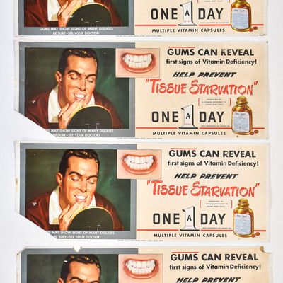 ONE A DAY VITAMIN ADVERTISEMENT BANNERS, C. 1946